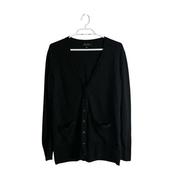 Banana Republic Women's Black 100% Merino Extra Fine Wool Cardigan - Picture 1 of 7
